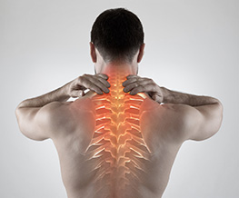 Man pain in back and neck