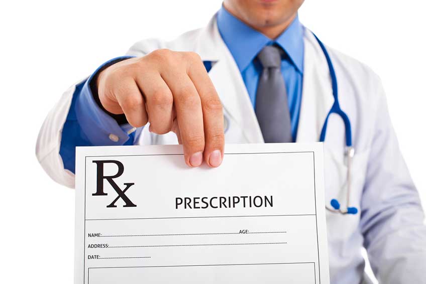 Doctor showing a prescription