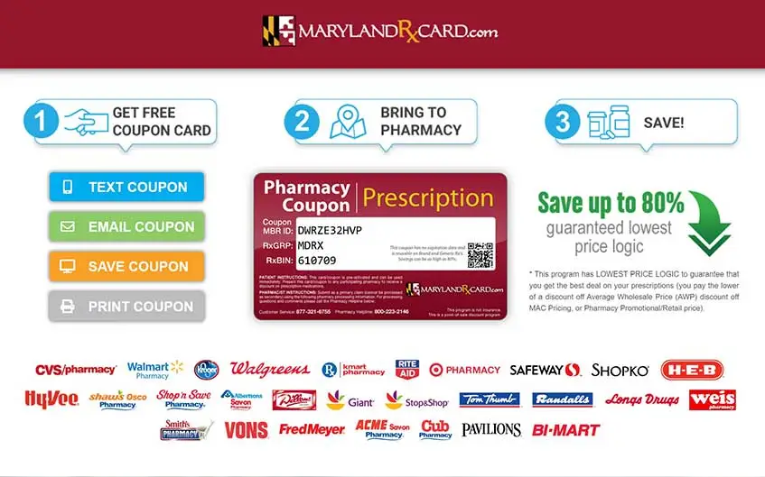 Maryland prescription assistance program website home page