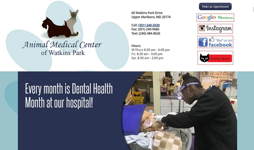 Animal Medical Center of Watkins Park website