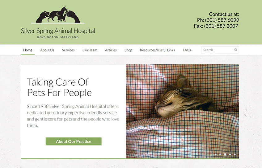 Silver Spring Animal Hospital website image