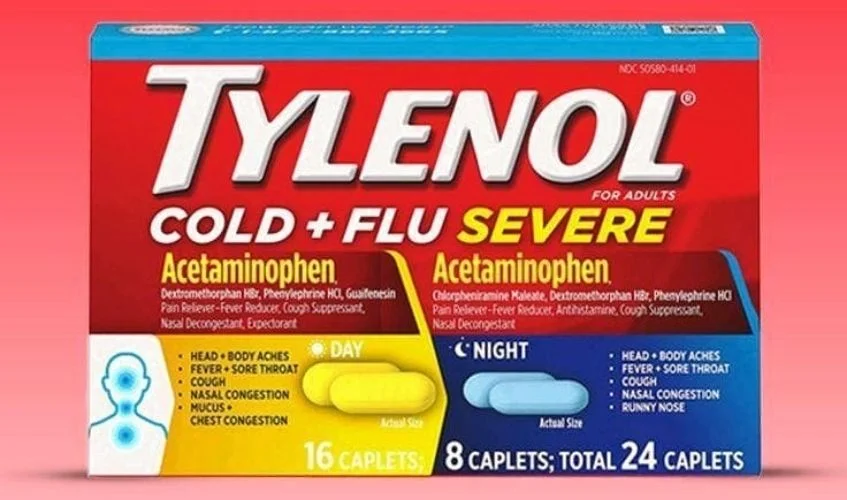 Photo of acetaminophen (tylenol) tablets