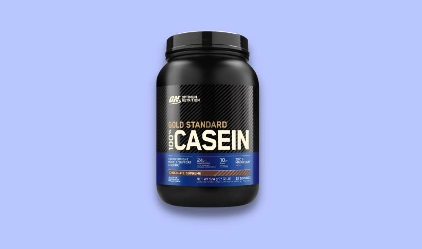 Casein Whey Protein with colored background