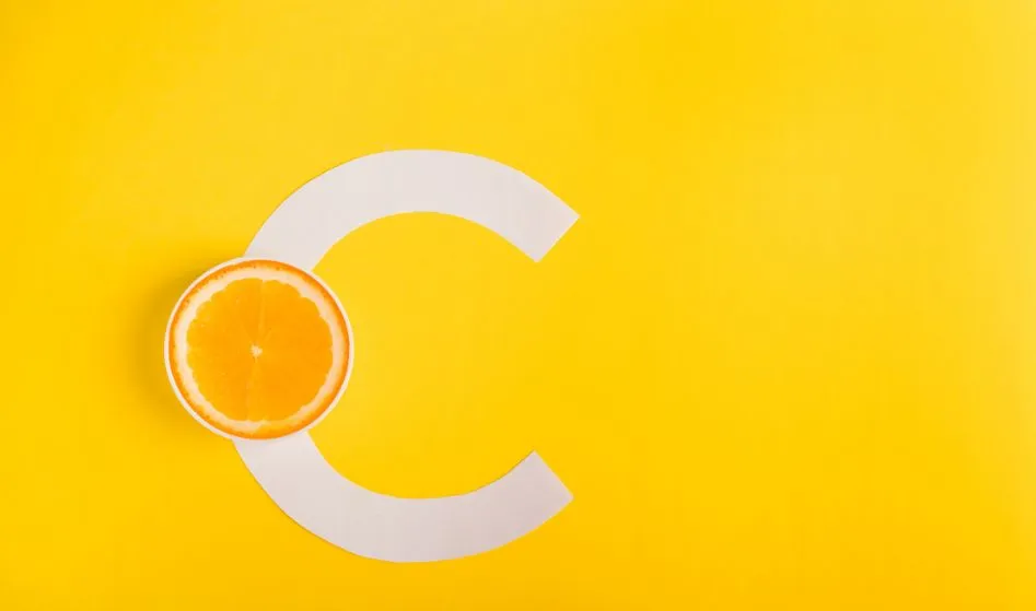 Orange and the letter C on a yellow background.