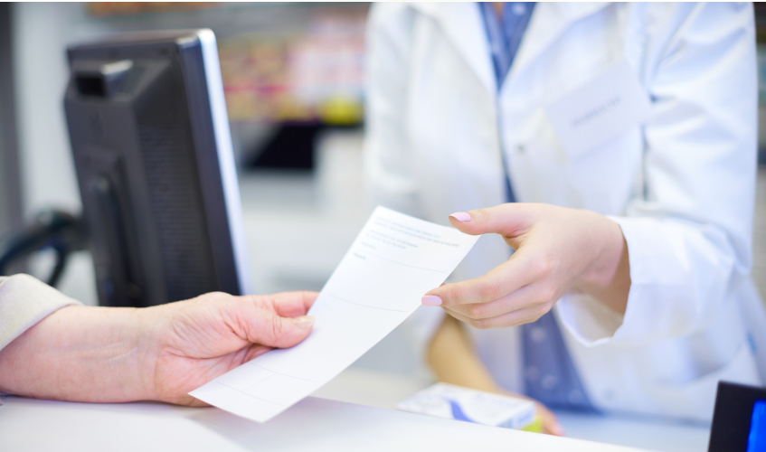 Filling a prescription in pharmacy