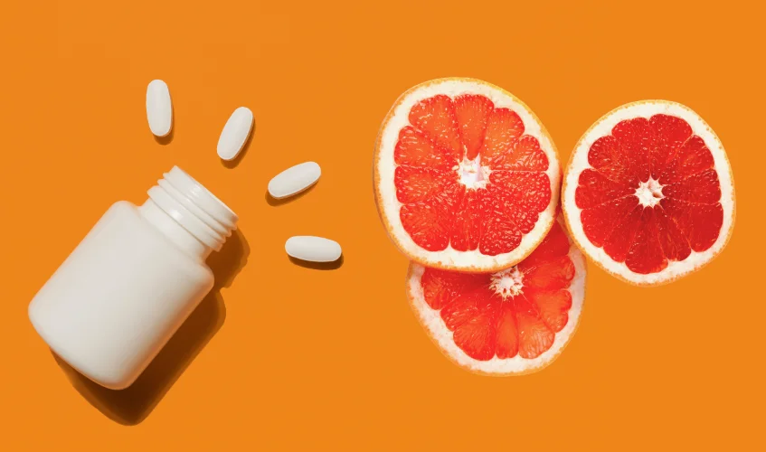 Biiter orange slices and supplements