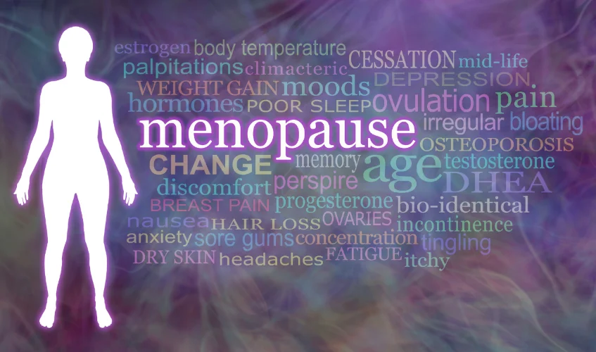 Menopause and woman silhouette