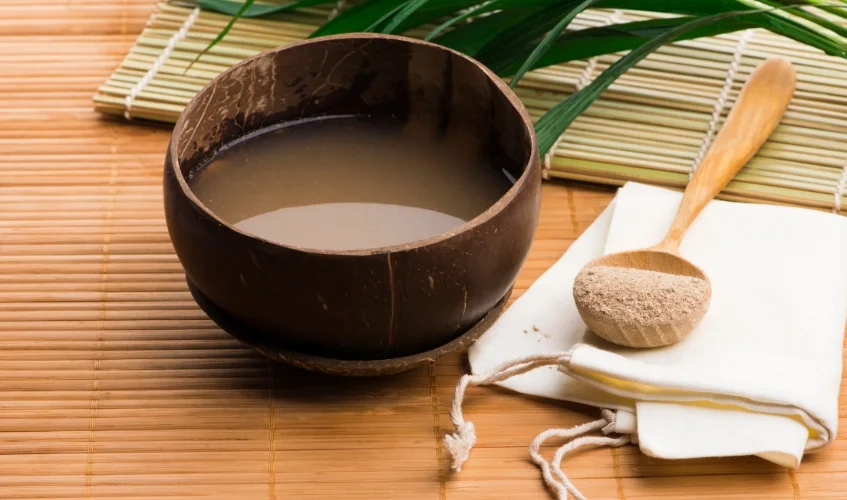 Kava drink is prepared from the root of the kava plant mixed with water