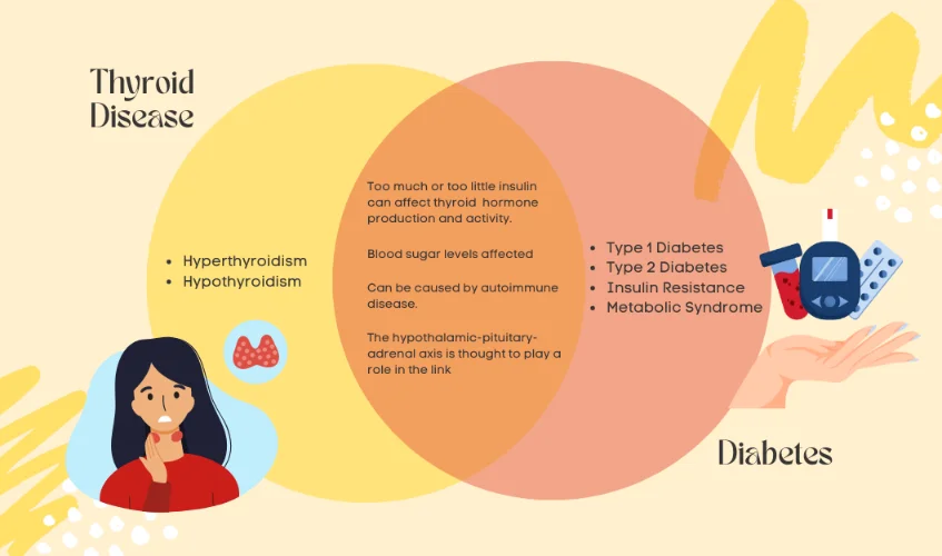 Thyroid disease and diabetes infographic