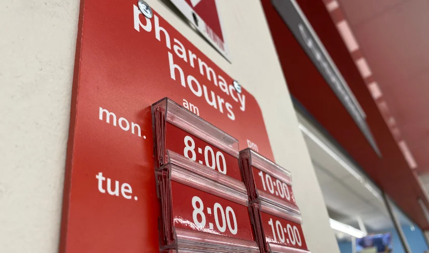Pharmacy hours sign