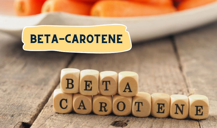 Beta-carotene words on small wooden cubes