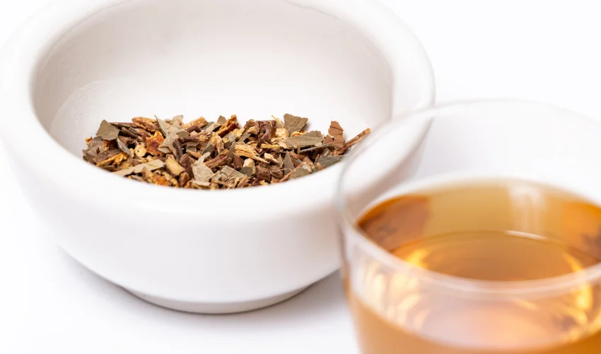 Traditional medicine with tea