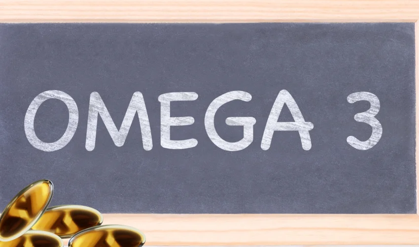 Omega-3 fatty acids lettering sign