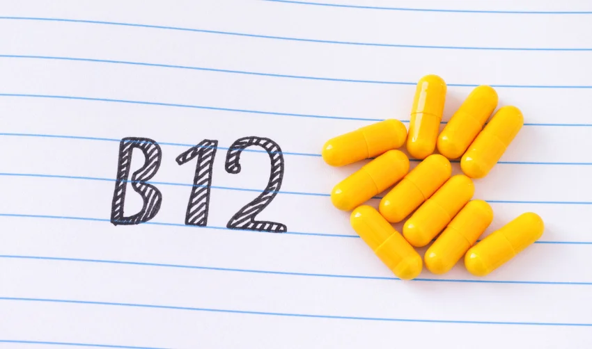 Vitamin B12 on notebook sheet